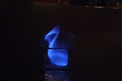 Junior Walton's Authentic Carolina Moonshine in blue flame