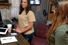 Jerri and Kasey at the cash register