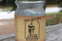 Mini 50ml jars of Junior Walton's Authentic Carolina Moonshine are perfect for a little sample, a gift to friends, or just a single refreshment for a fun Saturday night. This stuff is potent, so it doesn't take much! Please drink responsibly!