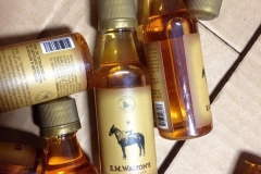 How cute are these 50 ml E. M. Walton's Corn Whiskey bottles when they are all done?