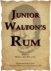 Junior Walton's Rum Front Label