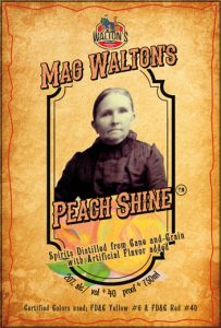 Mag Walton's Peach Shine Front Label