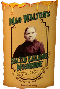 Label for Mag Waltons Salted Caramel Moonshine